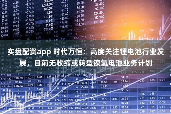 实盘配资app 时代万恒：高度关注锂电池行业发展，目前无收缩或转型镍氢电池业务计划